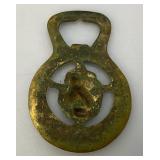 Vintage Brass Horse Harness Bridle Medallion With Turtle Doves 2 1/2" x 3 1/2"