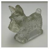 Mid Century Scotty Dog Glass Candy Container 3 3/8" x 4"