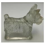 Mid Century Scotty Dog Glass Candy Container 3 3/8" x 4"
