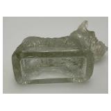 Mid Century Scotty Dog Glass Candy Container 3 3/8" x 4"