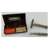 Antique Gillette Known The World Over Razor With Blades In Metal Case