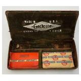 Antique Gillette Known The World Over Razor With Blades In Metal Case