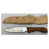 Santa Fe Triple Stainless Steel Hunting Knife In Vinyl Sheath Made In Japan