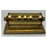 Vintage Brass Perpetual Desk Calendar