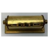 Vintage Brass Perpetual Desk Calendar