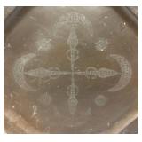 25 3/8" Large Brass Etched Serving Tray