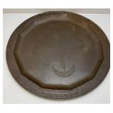 25 3/8" Large Brass Etched Serving Tray