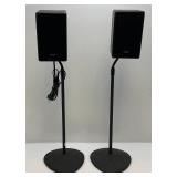 Samsung Surround Sound Speakers Model No. SWA-9500S On Adjustable Stands (1 Missing Power Cord)