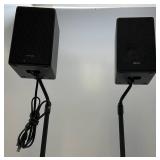 Samsung Surround Sound Speakers Model No. SWA-9500S On Adjustable Stands (1 Missing Power Cord)