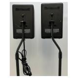 Samsung Surround Sound Speakers Model No. SWA-9500S On Adjustable Stands (1 Missing Power Cord)