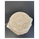 Intricately Carved Ceramic Asian Dragon-Motif Plant Stand/Stool