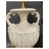 Vintage Table Lamps Set of 5 Ceramic Brass Glass