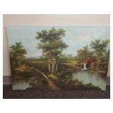 J. Hall Signed Landscape Painting