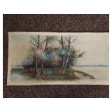 Vintage 1912 A. Hynes Watercolor Landscape Painting