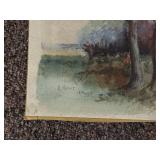 Vintage 1912 A. Hynes Watercolor Landscape Painting