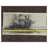 Vintage 1912 A. Hynes Watercolor Landscape Painting