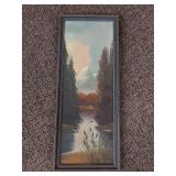 Vintage Framed Landscape Oil Painting