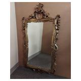 Antique-Style Ornate Gold Framed Wall Mirror Vintage