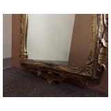 Antique-Style Ornate Gold Framed Wall Mirror Vintage