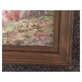 Scenic Landscape Oil Painting with Wooden Frame