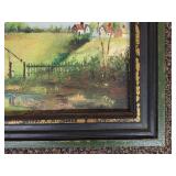 Vintage Oil Painting Signed Countryside Scene Framed