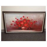 Robert Cox Oil Painting - Large Floral Red Roses