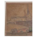 Framed Watercolor Painting Signed 