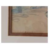 Framed Watercolor Canal Scene, Artist Signed William John Conway