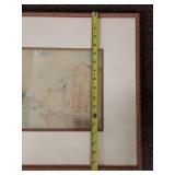 Framed Watercolor Canal Scene, Artist Signed William John Conway
