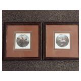 Framed Equestrian Engraving Prints Set: 