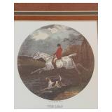 Framed Equestrian Engraving Prints Set: 