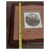 Framed Equestrian Engraving Prints Set: 