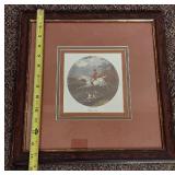 Framed Equestrian Engraving Prints Set: 