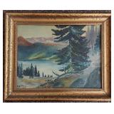 G. Witteck (?) Scenic Landscape Oil Painting Framed