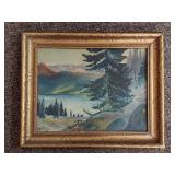 G. Witteck (?) Scenic Landscape Oil Painting Framed