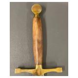 Medieval Style Sword with Brass Guard & Sheath