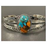 Turquoise Silver Cuff Bracelet 22g