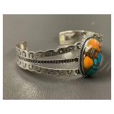 Turquoise Silver Cuff Bracelet 22g