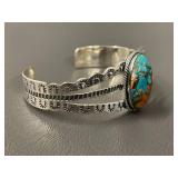 Turquoise Silver Cuff Bracelet 22g