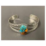 Turquoise Silver Cuff Bracelet 22g