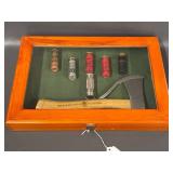 Marble Arms Hatchet Display in Collectible Wooden Case