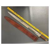 Decorative Sword with Wooden Handle & Leather Sheath