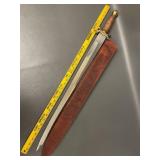 Exquisite Sword with Leather Sheath & Wooden Handle