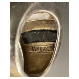 Mother of Pearl / Onyx Inlay Stone Ring - Size 5