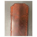 Antler Handle Knife with Leather Sheath, Brass