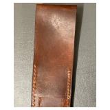 Antler Handle Knife with Leather Sheath, Brass