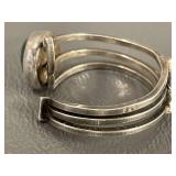 Vintage Sterling Silver Ring with Green Stone - 3.89g