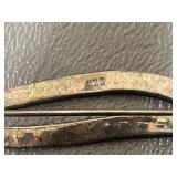 Vintage Sterling Silver Marcasite Brooch