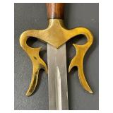 Handcrafted Sword with Brass Guard & Leather Sheath