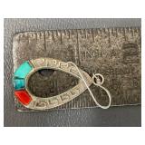 Sterling Silver Turquoise Coral Drop Earrings